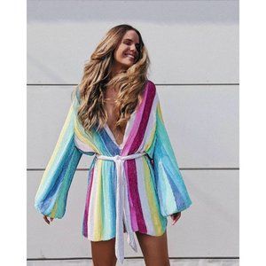 NWT retrofete Gabrielle Robe in Unicorn Stripes XS